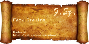 Fack Szabina névjegykártya