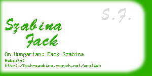 szabina fack business card